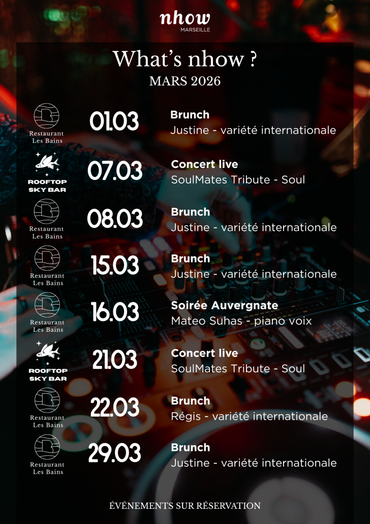 nhow Marseille - calendrier mars 2026